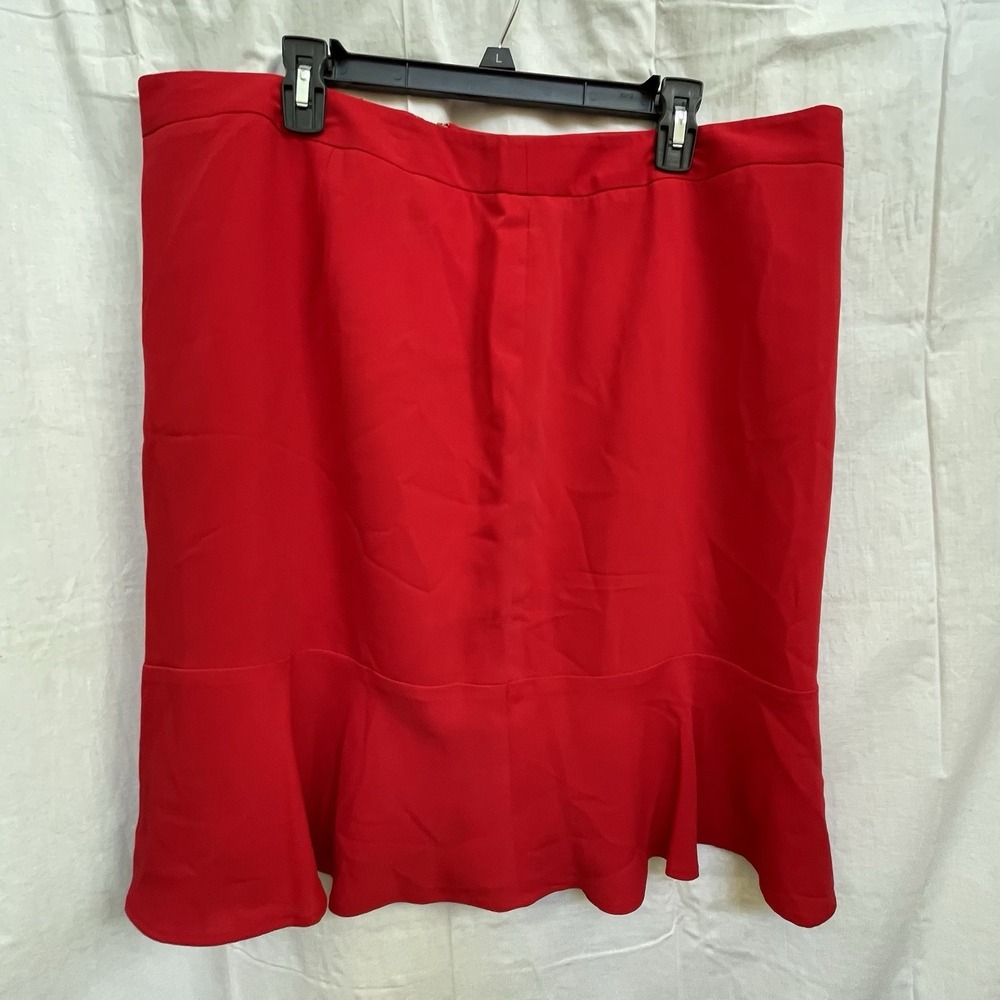 Liz Claiborne Skirt Fit Flare Red Knee Lined Casual Career Pencil Skirt Sz 18